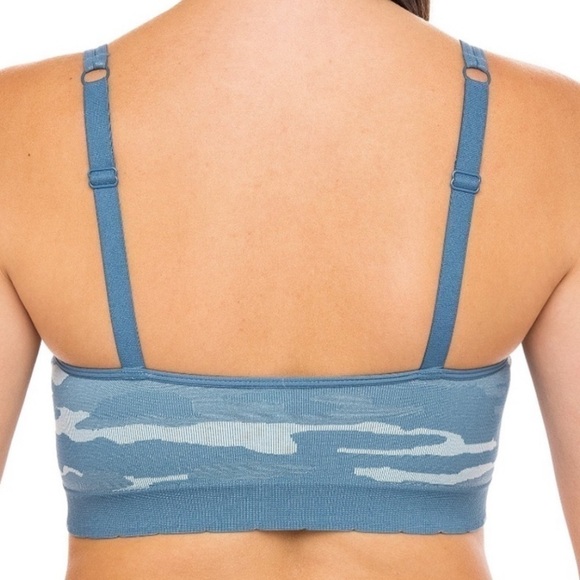 Kindly Yours Reef Blue camouflage caged v-neck bralette size XXL - Picture 3 of 5